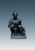 藏品(丘雲「臺灣原住民群像」—泰雅族男性銅像)的圖片